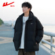 Pull back cotton coat men's versatile hooded jacket men's winter warm thickened cotton coat men's casual bread coat men's black L