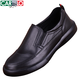 Cartelo Men's Zapatos para hombres Capas de cuero genuina Caquero grueso Suele suave cubierta de suela suave Feeds anchos Pies de ropa para hombres Resistentes zapatos de cuero versátiles versátiles negros 9916 38