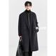 Earl Dower [full wool long style over knee] double-sided wool coat men's commuter jacket 2024 winter new P441520 Midnight Black M (170)