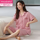 Pajama de algodón modal para mujeres Cárdigan de pantalones cortos de manga corta para mujeres en verano ropa delgada de la casa delgada algodón de algodón de gran tamaño NXF-9877 m