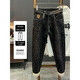 
GUANGAN AEPE2024 new plush thickened jeans for men in winter warm trends slightly loose straight slim fit trousers plush black 686-2 thickened 36 suitable for 170-178Jin [Jin equals 0.5 kg]