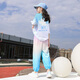 小猪彼特女童夏装2025新款儿童短袖套装时髦洋气夏季中大童运动服12岁女孩 9922白色+5726渐变紫 【套装】 170 cm
