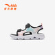 ANTA Children's Sandals Girls Beach Shoes 2024 Summer New Open Toe Breathable Velcro Arch Sandals Anta White/Light Mist Purple/Black-1 28 Size
