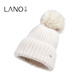 Lannuo rabbit fur knitted woolen hat for women 2024 autumn and winter new style large head circumference showing face small thickened ear protection warm hat white M (56-58cm)