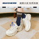 Skechers Little White Bear | Breathable couples heightening thick-soled versatile white shoes for women retro casual dad shoes men's sneakers