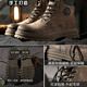 Men's Martin Boots Men's Spring and Autumn Breathable Mid-Grade Work Boots British Style High-Elevated Desert Casual Yellow Boots Khaki [Four Seasons] 45 (Standard Sneaker Size)