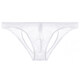 Royal sister-like ice silk double thong men's transparent underwear, men's back empty butt lift, seamless low waist, sexy short for boys, white M, one size fits all