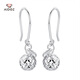 Aido Diamond pt950 platinum earrings for women, platinum carving round beads, long curved hook earrings, fashionable and versatile earrings, large size 3.7-3.9 grams