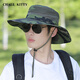 CHALL KITTY Men's Sun Protection Hat Summer UV Sun Visor Outdoor Mountaineering Fishing Sun Hat Large-brimmed Fisherman's Hat Camouflage Dark Gray - High-end Brand Gift Box Premium