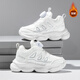 SNOOPY Snoopy children's shoes children's cotton shoes boys and girls winter short velvet warm sports white shoes 3899 white 30