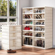 Meichuanwoman without installation integrated ant shoe cabinet simple foldable household door entrance shoe rack dustproof storage shoe box 6-layer 12 shoes [high boots can be placed on the bottom]
