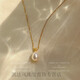 Old Phoenix Gold Store Freshwater Imitation Pearl Necklace Women's Single Bead Pendant Necklace Light Luxury 2023 New Single Bead Pendant Necklace