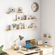 Ruoshi wall storage rack solid wood one-word partition without punching storage bookshelf laminate wall decoration wall-mounted display rack solid wood-log color-90*15
