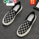
CARTELO canvas shoes men's board shoes breathable lazy shoes men's shoes summer trendy shoes beans shoes casual cloth shoes loafers 9227 gray black 39