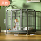 Dog cage small dog indoor stainless steel cage with toilet Shiba Inu Corgi pet cage dog fence thick and reinforced 78#785067cm classic black
