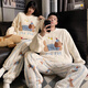 Mengdong dachshund couple pajamas for men and women in autumn and winter thickened warm flannel coral velvet large size loose student home clothes H9991 dachshund 3XL male (170-200Jin Jin equals 0.5 kg