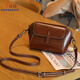 
Kangaroo (KANGAROO) leather small square bag 2025 new niche and versatile fashionable shoulder bag fashionable simple casual cowhide crossbody women's bag pearl white