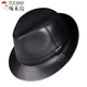 Woodpecker brand new jazz hat autumn and winter genuine leather hat sheepskin gentleman middle-aged men and women style thin single hat black sheepskin 56cm