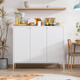Pangdonglai quality sideboard iron glass sideboard living room storage light luxury wine cabinet household kitchen appliance eight door yellow 1355*650*400