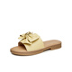 
Heshe (TATA) fairy-style slippers for women wearing flat beach sandals for women 2024 summer new YBE06BT3 yellow 34