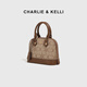 CHARLIE&KELLI CK品牌包包女包复古贝壳包单肩腋下包女士2025新款手提斜挎包 棕色【代写贺卡 品牌礼袋 】