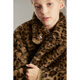 ELLE KIDS children's clothing yellow brown eco-friendly imitation fur jacket for girls winter new old money style leopard print coat leopard print color 165 (M)