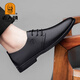 Elderly men's scalp shoes, fashionable and versatile, casual men's leather shoes, genuine leather soft sole comfortable shoes, men's Korean style trendy business men's shoes, black glossy 41