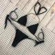 Mengrouyu Swimsuit Diamond Chain Split Swimsuit 2024 Triangle Bikini Swimsuit White S