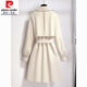 皮尔卡丹（pierre cardin）23年新款风衣外套女春秋中长款年新款今年流行的感秋季米白色 0704#杏色西装外套  L 建议【100-115斤】
