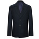 Annonce Bird Mabel Men's Winter Men's Business Fashion Twill Couleur pure Exquise Laine courte grande revers Coat Men Men's Twilight Blue 48 (175/96)