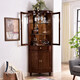 Oulun Wine Cabinet American solid wood corner cabinet living room corner cabinet multi-functional storage cabinet wall corner cabinet wine cabinet chestnut color 550*550*1900