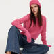 Gloria full wool hooded pullover sweater for women 2025 new winter popular small pullover 1EDJ5J470 35R rose pink XS