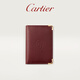 Cartier Must Series Credit Card Business Card Holder Calfskin Double C Logo Card Holder Black, Stainless Steel Decoration