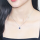 Haikai Necklace Women's Sapphire Ocean Heart Necklace Luxury Jewelry Valentine's Day Birthday Gift for Wife Royal Sapphire Heart Necklace (0.9CT/Selected Flawless)