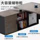 Xifu Boss Desk Manager Desk President Desk Executive Desk Simple Modern Single Executive Desk and Chair Desk Combination Gray Oak Boss Desk + Side Cabinet + Mesh Chair 160*80*74 2.5CM Desktop