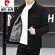 Pierre Cardin Jacket Men's 2025 Autumn and Winter New Style Light Mature Style Business Casual Men's Youth Jacket Plus Velvet Thickened Black (Fleet) Thickened L 110-130Jin Jin equals 0.5 kg