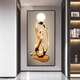 CLCEY Decorative Paintings Entrance Hallway and corridor abstract hanging paintings stairwell vertical modern murals Time to run C6169 Tempered crystal porcelain painting 100*200 piano black