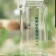 Starbucks Limited Mint Green Small Fresh Mug Thermos Cup Striped Straw Simple Retro Gradient Water Cup Men and Women Gifts Mint Green Classic Plastic Accompaniment Cup 1050ml