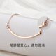 Fat Donglai's same smile necklace 18k smiling face for women rose gold full of diamonds light luxury color gold small clavicle chain rose gold with diamonds