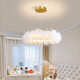
Bedroom lamp French feather chandelier light luxury girl princess room lamp art store internet celebrity Zhongshan lamp 9272 chandelier white 35cm three-color light