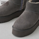 Teenie Weenie Bear Women's Shoes Simple Casual Fashion Snow Boots Women's Spring Fur Integrated Maillard Women's Grey 38