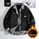 
Langgu LAWKUL autumn and winter jacket men's cotton jacket casual fashion cotton jacket trendy niche cotton jacket men's thickened warm top gown off white XL