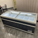 AUCMA freezer island cabinet supermarket combination display cabinet curved glass door ice cream freezer freezer large capacity commercial frozen dumpling ice cream quick freezer 690 liters/up and down push-pull丨straight cabinet/long 2.0 meters