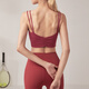 LULUUVTTOH Pilates all-in-one sports bra for women running shockproof fitness vest yoga Pilates thin shoulder straps red M