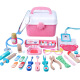 Wooden children's simulation play house doctor toy set girl's injection dental medicine box infusion stand all-purpose doctor pink model