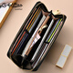Jinlilai Wallet Damen Long Leder Reißverschluss Clutch Clutch 2025 Einfache Brieftasche Trendy Clutch Clutch Geschenk für Frau Mobiltasche Schwarz [offizieller Straight Shipping. Eine falsche eine feine Sache zehn] kleine Tasche