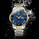 
OLEVS Swiss certified brand watch men's mechanical watch fully automatic luminous waterproof men's watch high-end men's watch double calendar OLEVS-6630 men-steel belt blue