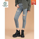 Specht Innere erhöhte Schneestiefel für Frauen 2023 neue verdickte Baumwollschuhe Winter plus Samt -Turnschuhe kleine dicke Sohle 10 cm Lk 7333 Gold Single Layer 36