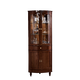 Oulun Wine Cabinet American solid wood corner cabinet living room corner cabinet multi-functional storage cabinet wall corner cabinet wine cabinet chestnut color 550*550*1900