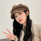 MMOPTOP beret women's four seasons Korean version of the trendy British retro all-match face-showing small octagonal hat newsboy painter duck tongue hat